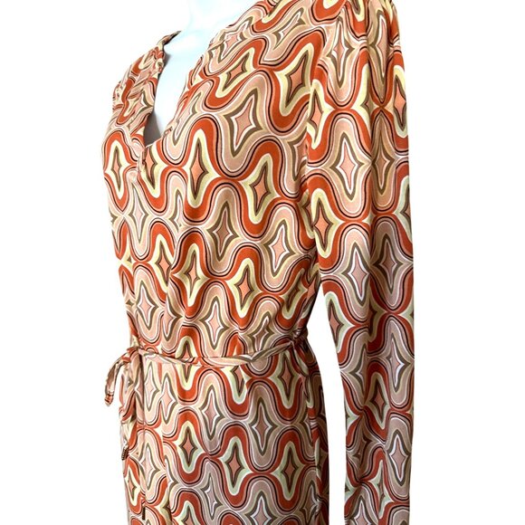 Casual Chic Esqualo Geometric Retro Mod Dress Sz Small Multicolor Preppy Euro - Picture 3 of 13
